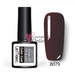 Oja semipermanenta LeMooc color UV / LED de 8 ml Cod B079 Burn Umber + 1 Cutie sclipici Auriu Cadou